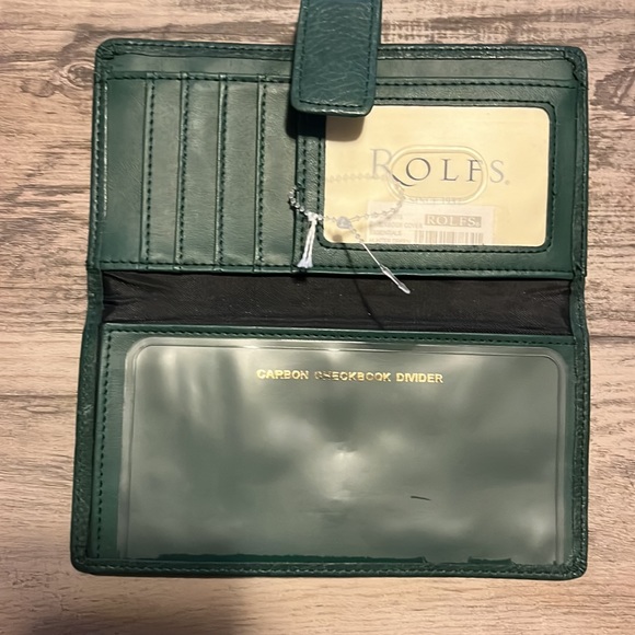 ROLFS New leather hunter green wallet. NEW - Picture 4 of 4